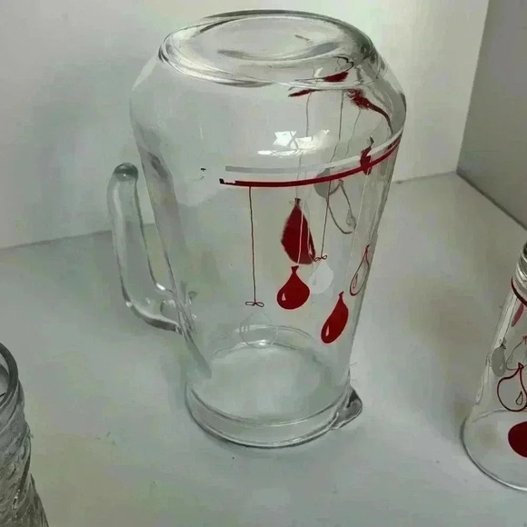 Vintage 70s Collectable Nutella Balloon Design Glass Pitcher and  Tumblers Set - Picture 4 of 14